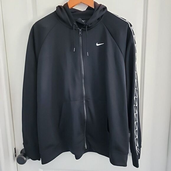 Nike Track Jacket Womens XL NSW Sportswear Logo Tape Double Swoosh Full Zip Hood - Picture 1 of 7